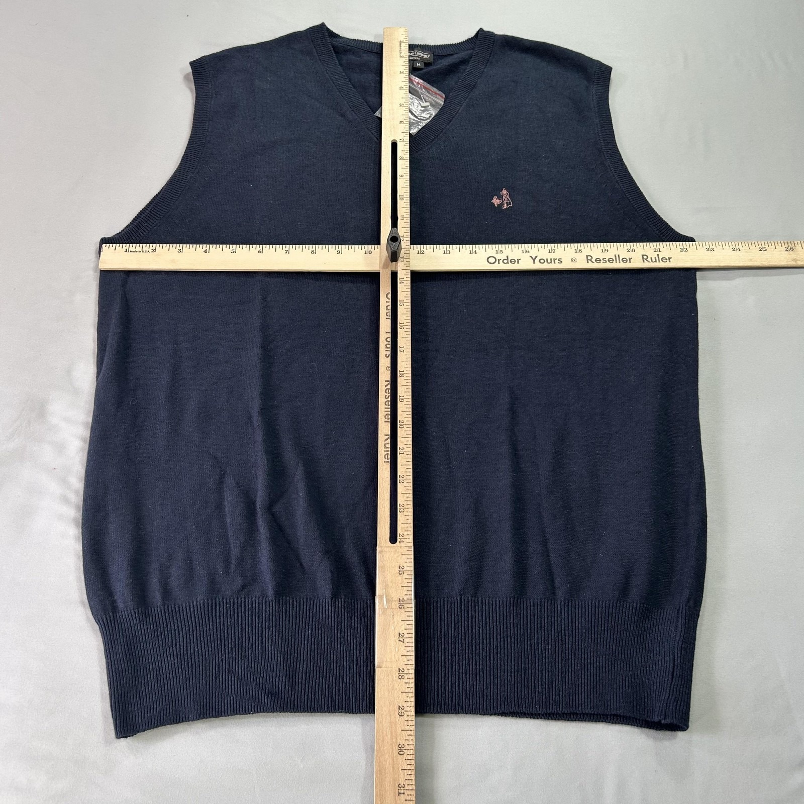 New J Peterman Sweater Vest Mens Medium V Neck Linen Cotton Classic Pullover — image 5 of 8